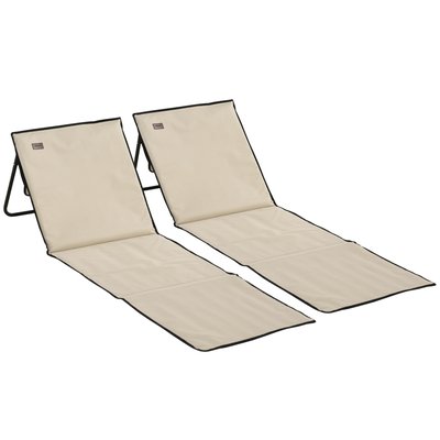 Lot de 2 tapis de plage rembourrés sac transport inclus OUTSUNNY
