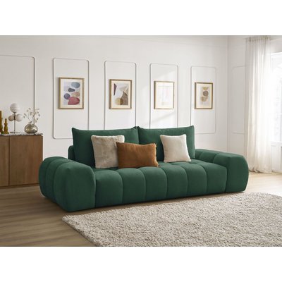 Canapé droit convertible 3 places en tissu texturé, EVEREST BOBOCHIC