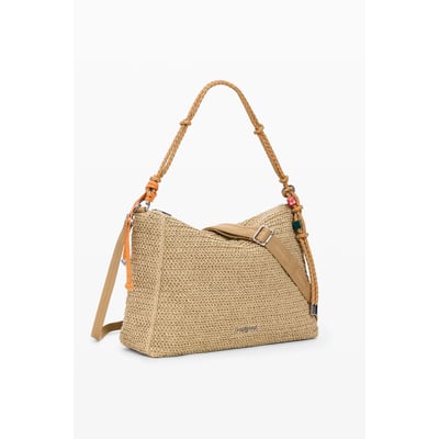 Grand sac en raphia charms DESIGUAL