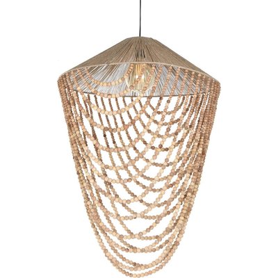 Suspension en jute et bois style naturel pour salon moderne RECOLLECTION