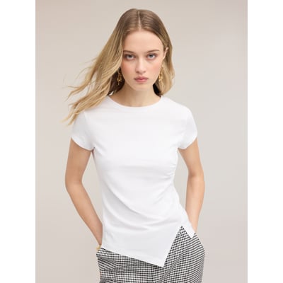 T-shirt avec drapé latéral asymétrique MOTIVI