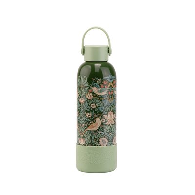 Kitchen Garden Stainless Steel Travel Water Bottle in Green WILLIAM MORRIS AT HOME