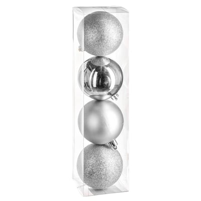 Lot de 4 boules de Noël violettes D. 80 mm FEERIC LIGHTS & CHRISTMAS