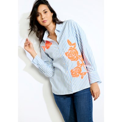 Chemise rayée brodée à sequins LOLALIZA