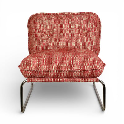 Fauteuil tissu chenillé  pied chromé ZAGO