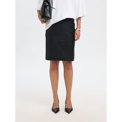 Jupe En Cuir Taille haute SELECTED