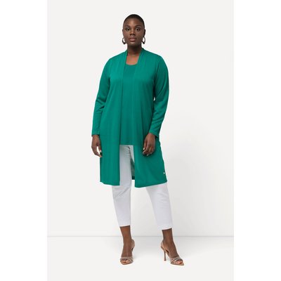 Cardigan long à encolure en V et col montant ULLA POPKEN