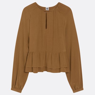 Blouse à volants col rond manches longues LA REDOUTE COLLECTIONS