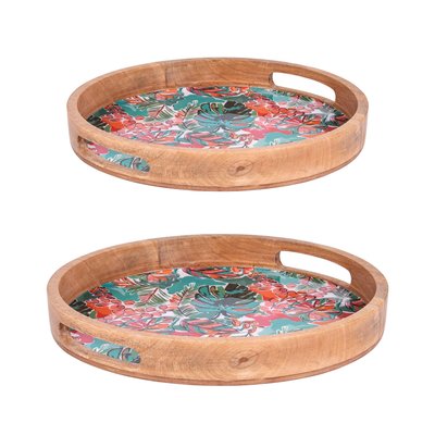 Set de 2 plateaux ronds   35 et 40 cm-FLORIDA TABLE PASSION