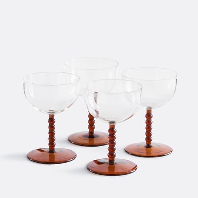 Lote de 4 copas con pie de vidrio borosilicato, Toni LA REDOUTE INTERIEURS