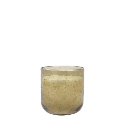 Small Sandalwood & Ceadarwood Green Glass Candle SO'HOME