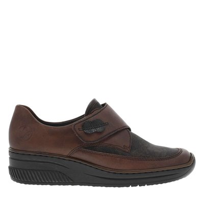 Baskets basses cuir talon compensé bas RIEKER