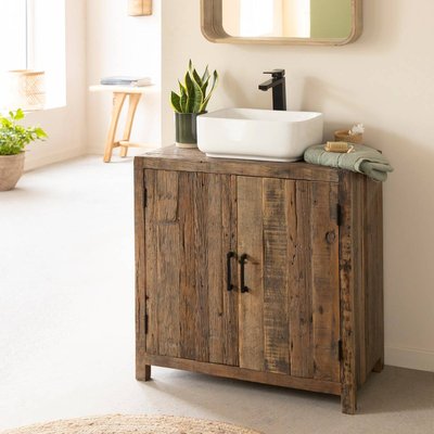 Meuble sous vasque en bois recyclé  ADRIENNE MADE IN MEUBLES 