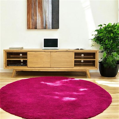 Meuble TV en Teck massif naturel 2 portes et 4 niches 180x45x55cm FIFTEES PIER IMPORT