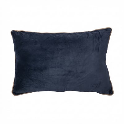Coussin rectangulaire déhoussable 40x60 cm Velours de Coton Bianca Minuit EDEN
