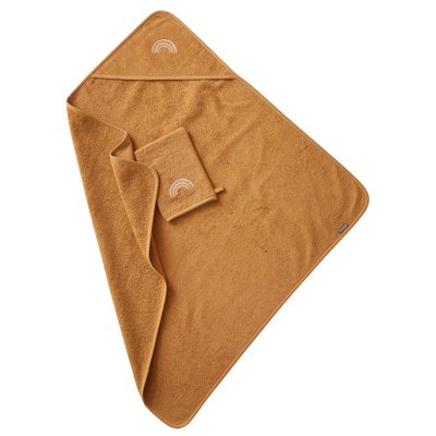 Cape de bain + gant de toilette Oeko-Tex® VERTBAUDET