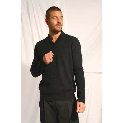 Pull Col Châle Noir Nina JUST CASHMERE