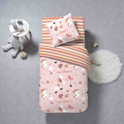 Parure housse de couette enfant + taie coton, Licorne C DESIGN HOME TEXTILE