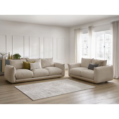 Canapé droit fixe 5 places en tissu lisse, ERNEST BOBOCHIC