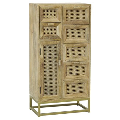 Commode en manguier et cannage en rotin AUBRY GASPARD