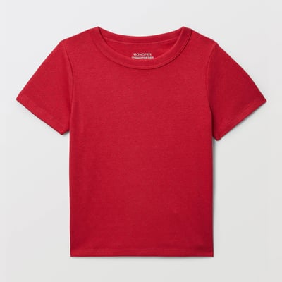 T-shirt uni en pointelle MONOPRIX