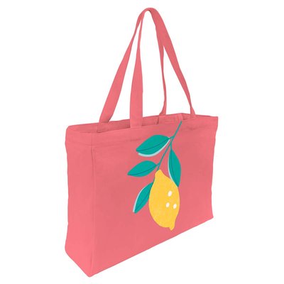 Tote bag en coton imprimé citron DRAEGER PARIS