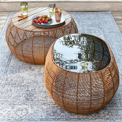 Table basse ronde en résine et acacia Madalina LA REDOUTE INTERIEURS