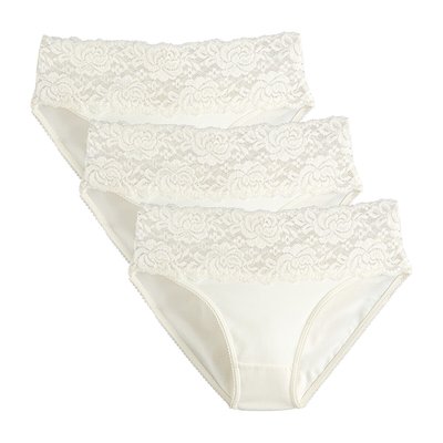 Lot de 3 slips avec large bande en dentelle ANNE WEYBURN
