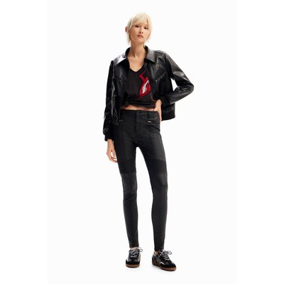 Slim cuir noir femme 2025
