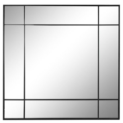 Miroir mural métal noir 90x3x90cm WADIGA