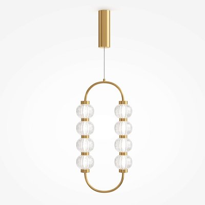 Suspension rétro verre - perles ciselées cadre doré BELLA PIER IMPORT
