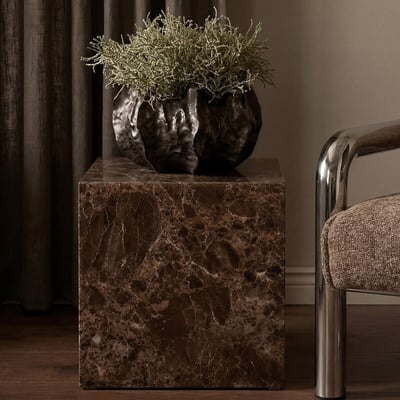 Serafina Faux Marble Block Side Table ÉDITÉ