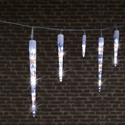 Rideau stalactite extérieur 10 glaçons 63 LED blanc froid chaud FEERIC LIGHTS & CHRISTMAS