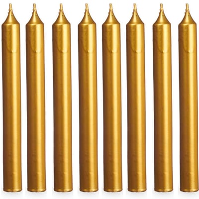 Set de 6 bougies pour chandelier dorées longues 2x2x15cm WADIGA
