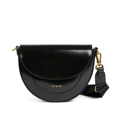 Sac à bandoulière en cuir lisse BORA NAT & NIN