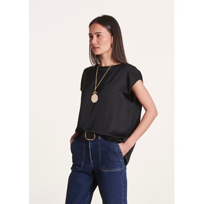 Top court en satin manches courtes LA FEE MARABOUTEE