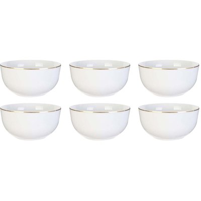Bol en porcelaine liseré doré 50 cl Lot de 6 CMP
