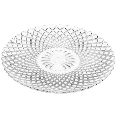 Assiette transparente verre à motifs harlequin 25x25x2cm WADIGA