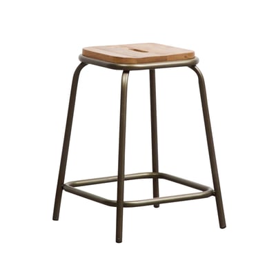 Tabouret en métal et bois massif MARCUS MADE IN MEUBLES 