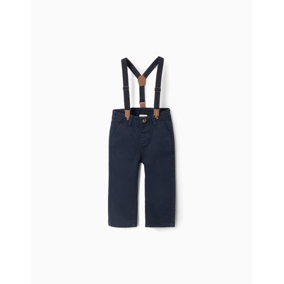Pantalon en Sergé avec Bretelles Amovibles ZIPPY