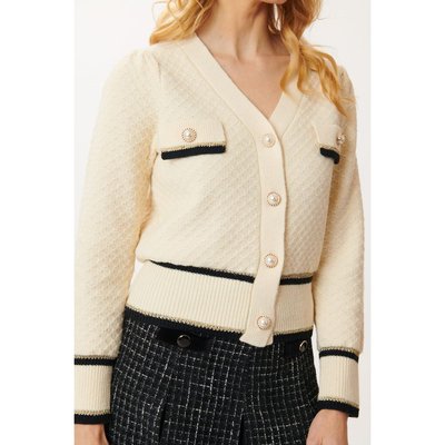Cardigan bouton bijoux La Redoute