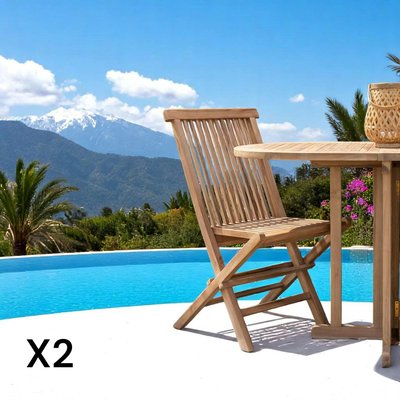 Chaise de jardin en teck, pliante (lot de 2) MENDOZA PIER IMPORT