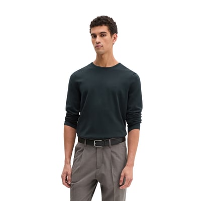 Pull-over en maille fine regular en coton biologique certifié MARC O'POLO