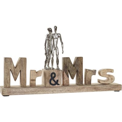 Décoration scandi élégante Mr et Mrs en aluminium et bois naturel RECOLLECTION