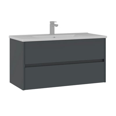 Meuble sous vasque 2 tiroirs 100 cm + vasque MOANA PIER IMPORT