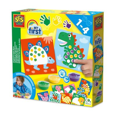 Brinquedo "Pinta com dedos - dinossauros", SES SES