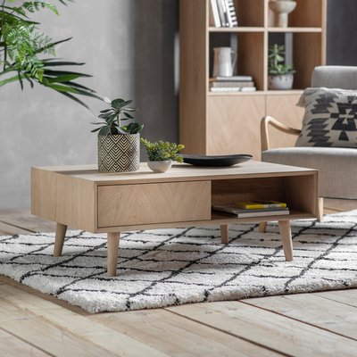 Dhule Herringbone Oak 2 Drawer Coffee Table SO'HOME