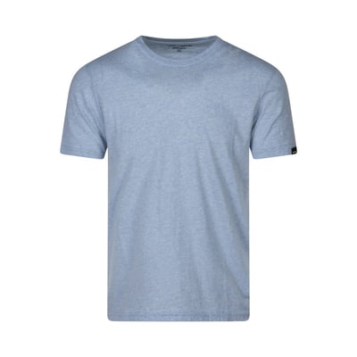 T-shirt bleu uni coupe droite avec un col rond et des manches courtes TEDDY SMITH