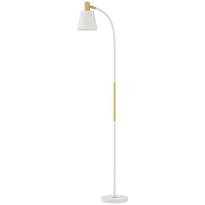 Lampadaire design néo-rétro réglable H.127-160 cm blanc doré HOMCOM