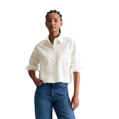 Blouse Oxford cropped en coton organique MARC O’POLO DENIM